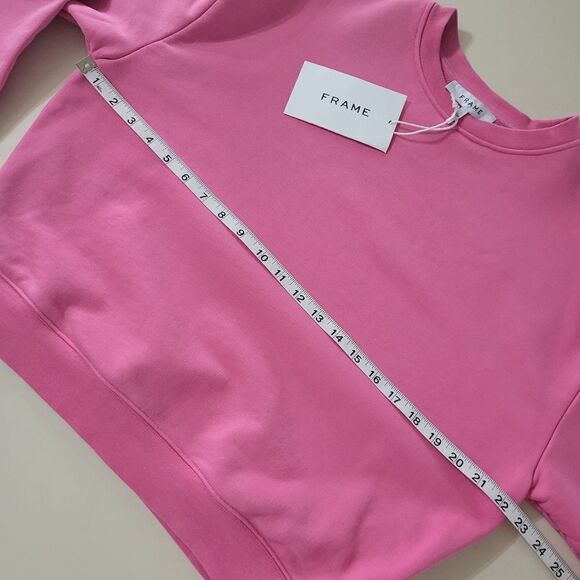 Frame Denim Oversized Crew Hot Pink Long Sleeve Sweatshirt - Picture 8 of 16